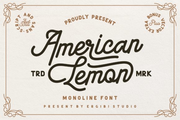 American Lemon Vintage Typeface for Handmade Branding