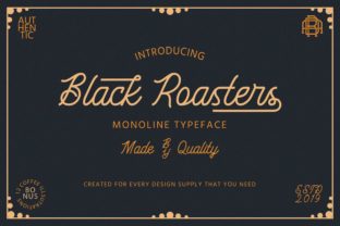 Black Roasters Typeface: A Bold Vintage Handwritten Font for Branding
